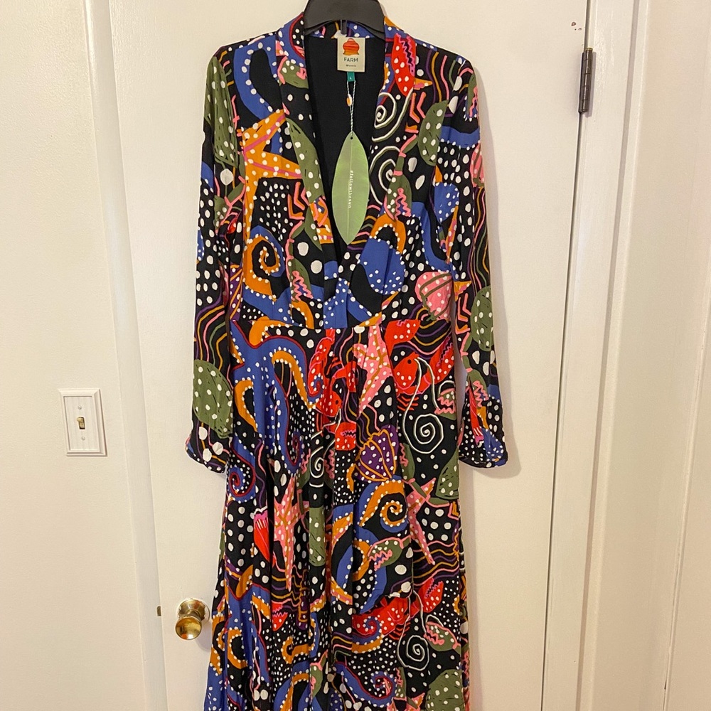 FARM Rio Under the Sea Midi Dress